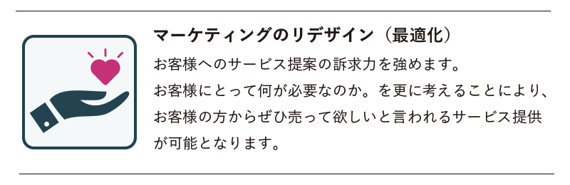 マーケティングのリデザイン(最適化) 経営相談