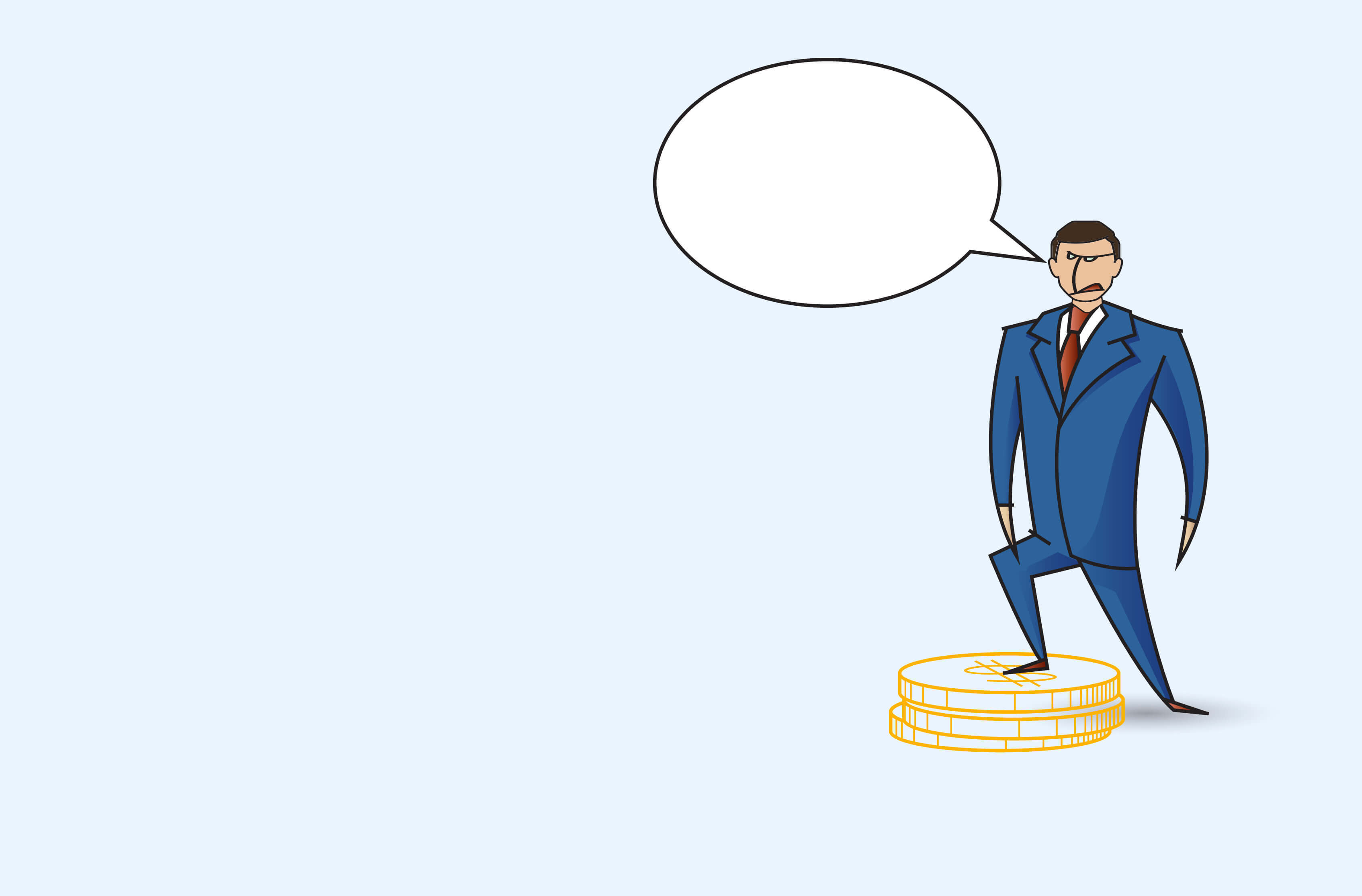 事業の再構成 怒る経営者の図